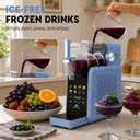 Slushie Machine, 88oz Slushie Maker with Adjustable Temperature, LED Display, Auto-Clean, 7-in-1 Frozen Drink Maker for Ice Cream, Frappés, Milkshakes, and Frozen Margaritas-blue