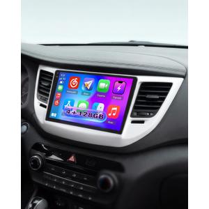 4+128G Car Radio for Hyundai Tucson 2015 2016 2017 2018, 9" 1280 * 720 Touch Screen for Tucson Car Stereo Wireless CarPlay Android Auto 5GHz WiFi Bluetooth 5.0 EQ DSP GPS Navigation Backup Camera