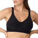 Bali Women's Wireless Bra, Comfort Revolution Seamless T-Shirt Bra, Moisture-Wicking, ComfortFlex Fit (3X-Large, Black)