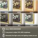 24x32 Inch Gold LED Bathroom Mirror with Front & Back Lights, Adjustable 3000K/4500K/6000K, Wall Mounted Framed Lighted Bathroom Vanity Mirror, Dimmable, Anti-Fog, Horizontal/Vertical