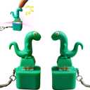 Lizard Keychain Sound Fidget Toys, Rechargeable Lizard Anxiety Relief Keychain Button Toy with Colorful Light & Sound, Fun Portable Anxiety Relief Toy, Adults Keyboard Clicker(2PCS)