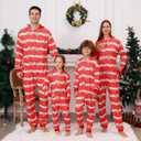 ANGELGGH Ugly Christmas Onesie Pajamas for Family, Lazy Family Matching One-Piece PJs, Holiday Sleepwear for Women Men Couple (Women, L, Red Stripe)