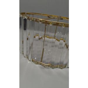 Crystal Gold Semi Flush Mount Ceiling Light Modern Hallway Light Fixture Metal Close to Ceiling Lamp for Kitchen Living Room Bathroom Entryway Bedroom(10.63 inch) (27CM)