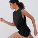 Workout Tops for Women Lightweight Yoga Shirts Athletic Top Gym/Running Cropped Tank Tops Black