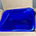Amazon Basics Rectangular Commercial Office Wastebasket, Easy to Clean, Lightweight, 10 Gallon, Blue, Recycle Logo