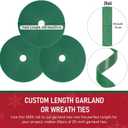 Zhengmy 3 Roll Christmas Garland Ties Decorative Holiday Garland Ties Cuttable Cable Straps for Christmas Halloween Party Yard Wall Doorway Outdoor Decoration (Green)