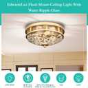 Edwarmlux Flush Mount Ceiling Lights, 2-Light Farmhouse Close to Ceiling Light, Industrial Ceiling Lighting Fixture for Kitchen Hallway Bedroom Living Room Stairways Porch (Gold)