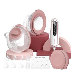 Momcozy Breast Pump V2 Pro Ultra-Lightweight, Hands-Free & Portable Wearable Pump with Upgraded Integrated DoubleFit Flange, Quiet & Leak-Proof Electric Pump, 3 Modes|9 Levels, 17/ 19/ 21/ 24mm