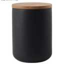 MilkyWay Food Storage Jar Strong Ceramic Storage Canisters with Airtight Seal Bamboo Lid Modern Design Seal Damp-Proof Kitchen Jar for Coffee, Tea, Spice and More (Black(M: 27oz/800ml))