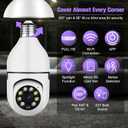 Security Camera Indoor Wireless WiFi Outdoor Home E27 360 Degree Panoramic Home Security Cameras IP Camera Motion Detection and Alarm Two-Way Audio 2pack-64GB