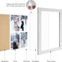 11x17 Collage Frame, 2 Open 8x10 Photo Frame Collage for Wall
Wide-profile Woodgrain, HD Plexiglass, Removable Mat, Horizontal/Vertical Wall Mount, Distressed White Wood Grain）