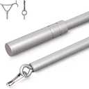 Aluminum Curtain Pull Rod Wand with stainless steel clamp hook and lobster hook, Universal Drapery Wands for Grommet Curtains and Acrylic Drapery Curtain Pull Wand-36 Inches Black