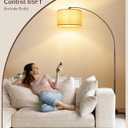 EDISHINE Dimmable Mid Century Modern Floor Lamp with Remote, Tall Arc Standing Lamps with Adjustable Drum Shade, Standing Corner Light for Living Room, Bedroom, Dining Room, Bronze