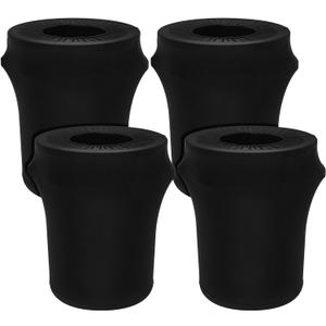 Tanlade 32 Gallon Stretch Trash Can Spandex Cover Outdoor Waste Garbage Can Spandex Covers for Indoor Kitchen Outdoor Round Waste Container Bin, Without Trash Bin(Black, 4 Pcs)