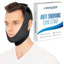 OHELEEP Anti Snore Chin Strap for CPAP Users, Snore Stopper Adjustable, Chin Strap for Sleeping Comfortable Stop Snoring Solution, Anti Snoring Devices Breathable and Reusable, Black, M