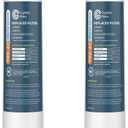 Crystala Filters Compatible with 4396841 Refrigerator Water Filter, EDR3RXD1, KAD3RXD1, WHR3RXD1, 4396841, 4396710, Filter 3, 46-9083,46-9030, 9030, 9083 Refrigerator Water Filter, 2 Pack