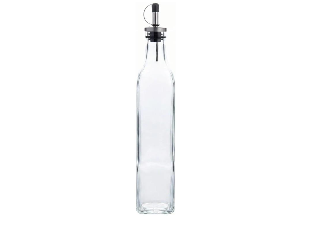 Restaurantware RW Base 16.9 Ounce Olive Oil Dispenser 1 Kitchen Oil Dispenser Bottle - With Stopper Spout Non-Leaking Clear Glass Olive Oil Pourer For Cooking Or Salad Dressings