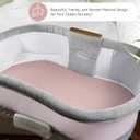 TansyPanda Muslin Halo Bassinet Sheets for BassiNest Luxe Swivel, Soothing, Swivel, Lite, Essential Sleeper, 3 Pack, 33 X 17 Inch, Ultra Soft, Snug Fit, Unisex Boys Girls, Gray White (Pink)