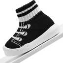 Engtoy Baby Shoes & Socks - Non-Slip Breathable Slippers with Soft Rubber Sole - Baby Boys & Girls Slip On Sneakers (Black)