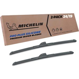 Michelin 40-2419SPBA Pro Plus Silicone Twin Pack 24 & 19 inch Wiper Blade Fits Select Volkswagen, Chevrolet, Ford, BMW, Dodge, Honda, Mazda, Lexus, Infiniti, Model Years (2 Pack)