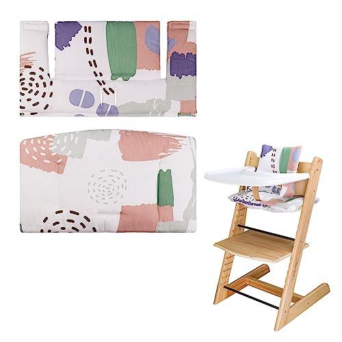 for Stokke High Chair Cushion, Soft and Comfortable for Tripp Trapp High Chair Cushion, for Tripp Trapp Cushion Set Makes It Safer and More Comfortable for Baby to Sit On (Colorful Pattern)