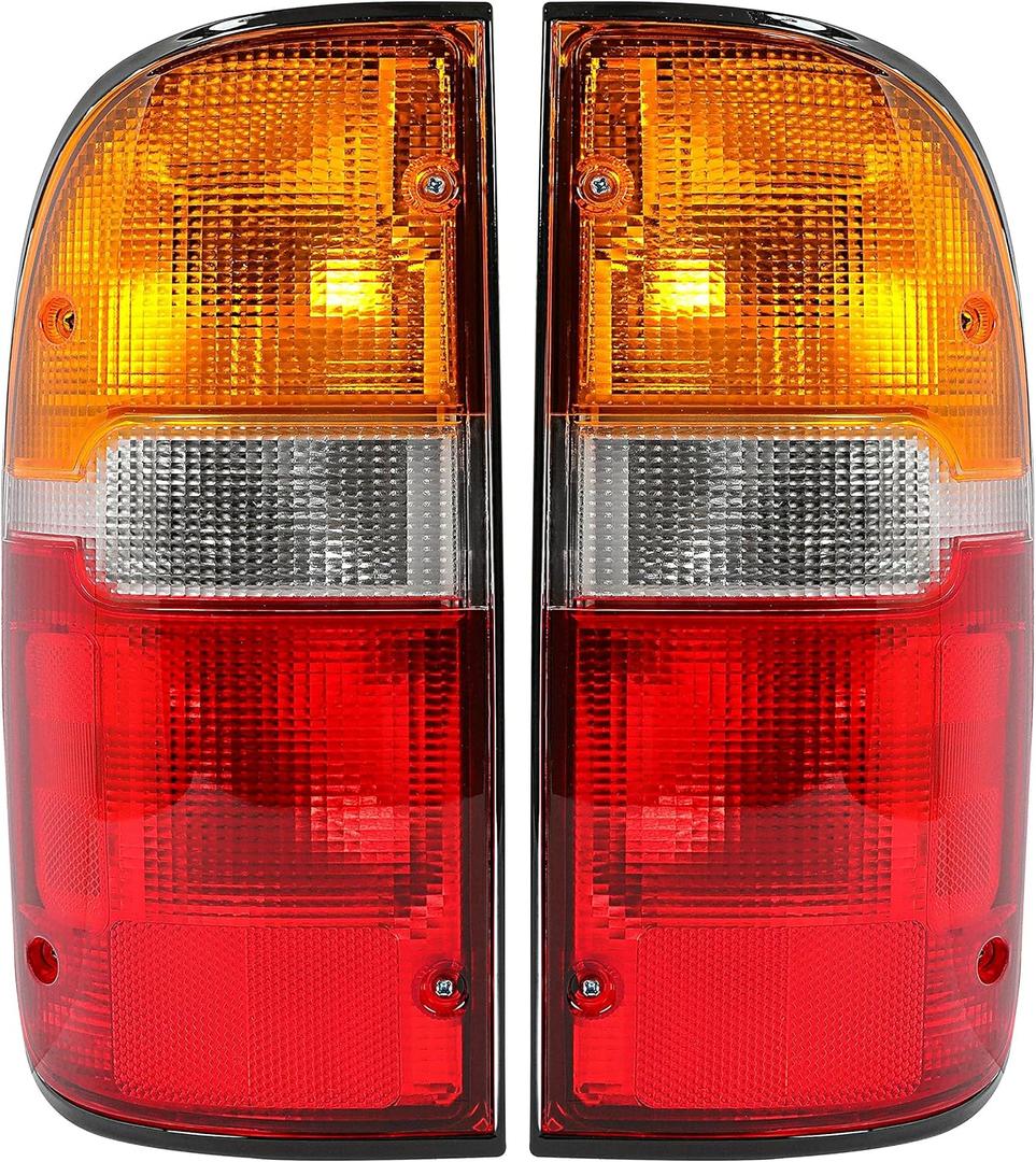 HECASA Tail Light Compatible with 1995-2000 Toyota Tacoma Pair Signal Brake Lamp Rear Taillight Assembly W/Bulb Replacement for TO2800116 TO2801116 8156004030 8155004030
