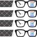 4 Pack Progressive Multi focus Reading Glasses for Women Oprah Style Blue Light Blocking Computer Readers