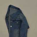 andy & natalie Women's Denim Jackets Cropped Long Sleeve Basic Button Down Crop Jean Shacket with Pockets Size XS