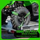 Car Tie Down Straps with Chain Anchors, 10,000LBS Break Strength, J Hooks