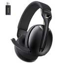 Globvanx Wireless Gaming Headset for PS5, PS4, PC, Mac, Switch, 2.4GHz Gaming Headsets with Bluetooth 5.4, Hidden ENC Noise Canceling Mic, 35H Battery, 3D Spatial Sound, 3.5mm Wired - Black