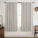 48 Inch Curtains Sunblock Curtains for Bedroom 2 Panel Sets, Total Blackout Insulated Opaque Curtain for Summer Heat Drapes for 50 Inch Small Window Natural Light Brown (50" Wx48 L)