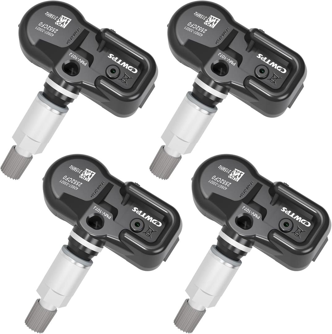 CDWTPS TPMS Tire Pressure Monitor Sensor, 4-Pack fit Toyota Lexus Camry Scion-Avalon, Camry, Corolla, Highlander, Prius, Rav4, Yaris, ES LS GS Series Replace#4260733011 PMV-107J-315MHZ