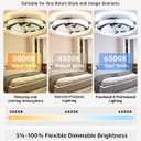 AIKVSXER 20" Ceiling Fan with Light, Modern Low Profile Fan Light, Quiet DC Motor, 6 Speeds, 3000K-6500K Dimmable LED, App & Remote Control, for Bedroom Living Room Indoor Home Decor