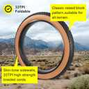 Set of 26x4.0 Fat Tire and Tube, Puncture Resistant Folding Bike Tire Set 102-559 Compatible with E-Bike Mountain Bike MTB Bicycle All-Terrain Directional Tread Sidewalls of Skin Color 33TPI