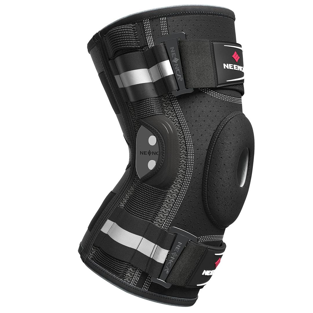 NEENCA Professional Knee Brace for Knee Pain, Adjustable Hinged Knee Support with Removable Side Stabilizers, Strong Stability for Joint Pain Relief, Arthritis, Meniscus Tear, ACL, PCL, Runner, Sports (X-Large, Black - Single)
