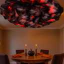 RoundFunny 3.3 ft Halloween Cotton Cloud for Ceiling Artificial Cloud Prop Decoration Hanging Decor with LED String Light for Holiday Party Room Stage Magic Horror School Classroom Supplies