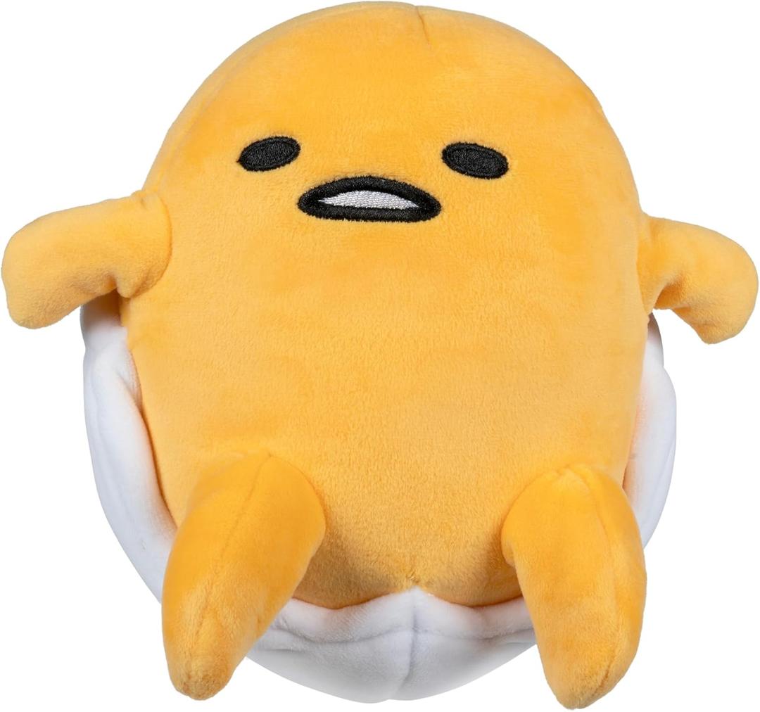 Hello Kitty and Friends - 8 Gudetama Squishy Plush Relaxing in an Egg Shell - Officially Licensed Sanrio Product by Jazwares - Ages 6+ (Gudetama in Egg Shell)