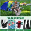 4 Pcs Floral Folding Chairs for Outside, Camping Chairs Set, Portable Lawn Chair with Armrests & Carry Bags, Outdoor Travel Lightweight Folding Chair for Picnic & Beach(Fresh Bloom)