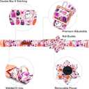 Lionheart glory Halloween Dog Collar with Flower Pumpkin Ghosts Fall Pink Dog Flower Collars Soft Adjustable Collar for Large Dogs Female Cute Bowtie Collars Party