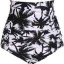 COCOPEAR Women's Ruched High Waisted Bikini Bottom Retro Vintage Swim Short Tankinis 3XL