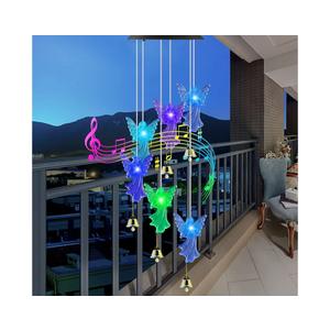 Outdoor Garden Solar Wind Chimes Waterproof Light Angel Color Changing Led Solar Powered Windchimes Yard Hanging Lights