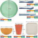 42-Piece Plates and Bowls Sets Wheat Straw Dinnerware Sets Service for 6, Unbreakable Dishwasher Microwave Safe Dishes Set Cups Sets Dinner Plates and Bowls Set for Kitchen