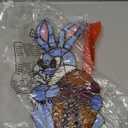 PA0019 Rabbit Stained Glass Window Panel Tiffany Style Hangings W 5.5" x H 12" Handcrafted Bunny Art Decoration for Home Office (Bunny) (Bunny and Egg)