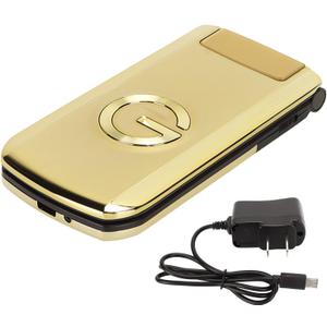 Zyyini G9000 Unlocked Flip Phone, 2.4inch Big Buttons Big Fonts Flip Mobile Phone for Seniors, Dual SIM, Volume Speaker, with LED Flashlight, 4800mAh Battery, Gold