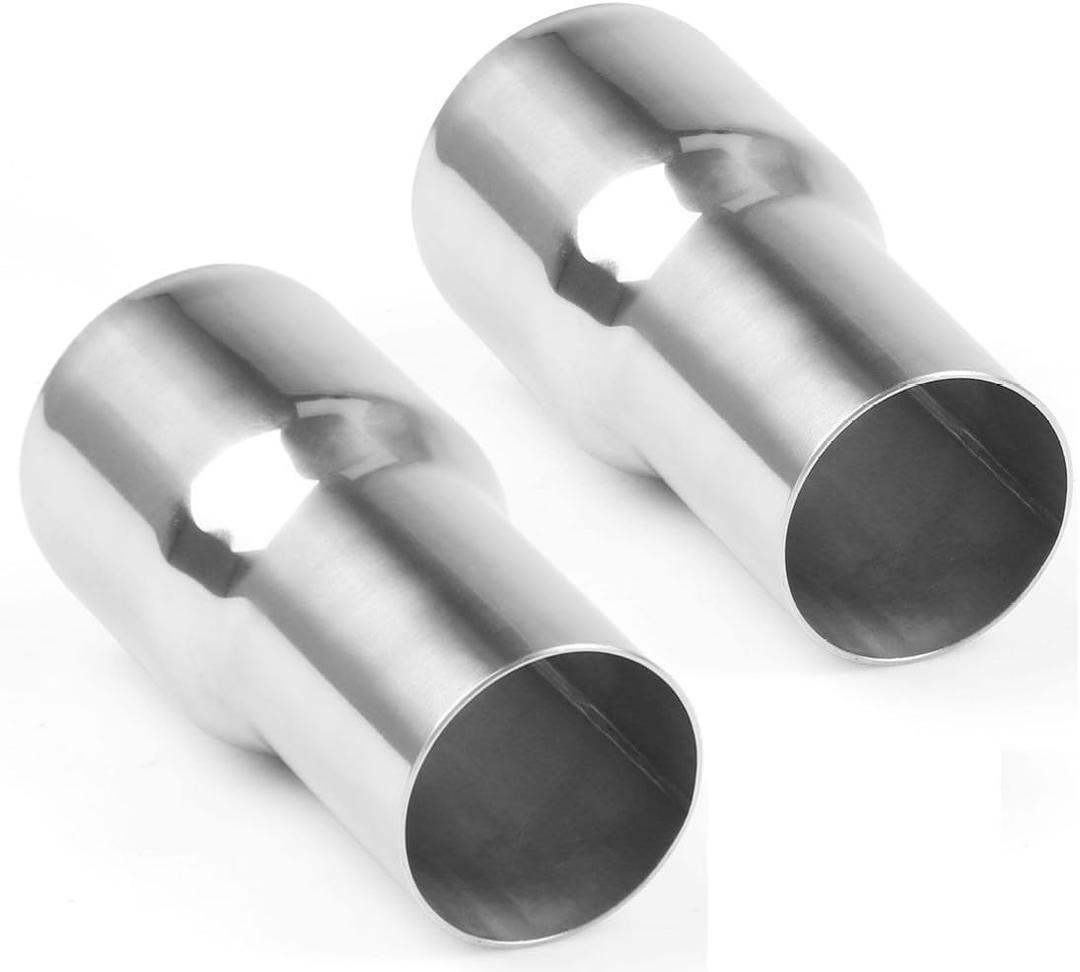 YSIL 2" OD to 2.5" OD Exhaust Pipe Adapter Connector Reducer 304 Stainless Steel 2PCS