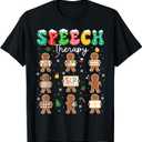 Speech Therapy Christmas SLP Therapy Cookies Gingerbread T-Shirt. Size 4x