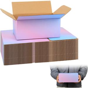 FORBFAN 9 x 6 x 4 Shipping Boxes, 30 Pack Corrugated Cardboard Mailing Boxes for Small Business, Colorful Packing Boxes for Shipping & Packaging (Purple Gradient)