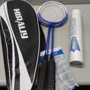 HIRALIY Badminton Rackets Set for Backyards, Badminton Set, Includ 2/4 Rackets, 6/12 Birdies, 1 Carrying Bag, Outdoor Game for Adult Family Beginner