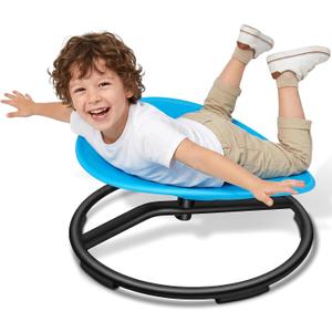 Spinning Chair for Autistic Kids - Sensory Swivel Seat with 220 lbs Weight Capacity & Non-Slip Base, Improves Balance & Coordination, Sit and Spin Sensory Toy for ADHD/Autism, Ages 3+ (Blue), 20 inches x 21.6 inches x 11 inches