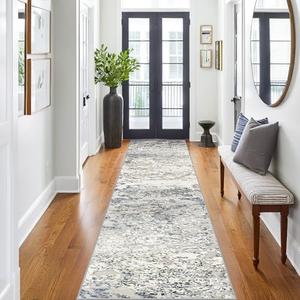 Art&Tuft 2x8 Runner Rug - Washable Runner Rugs, Non-Slip Runner Rug for Hallway, Low-Pile 2x8 Rug Runner Kitchen Laundry Room Rug Throw Carpet for Entrance Bedroom Living Room, Blue